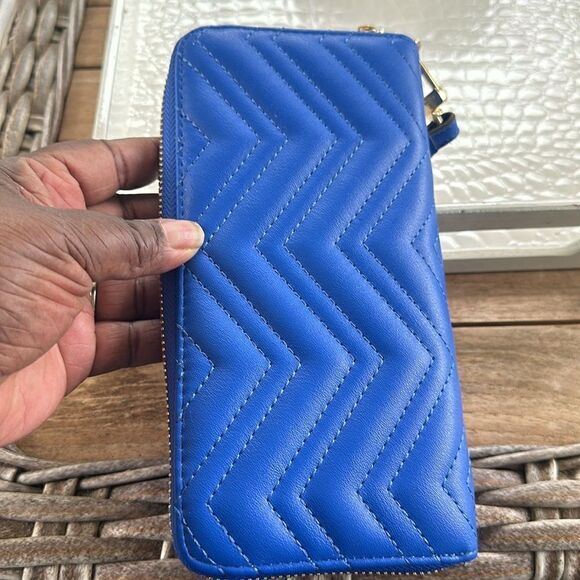 Anne Klein Blue Quilted Wristlet - Picture 5 of 7